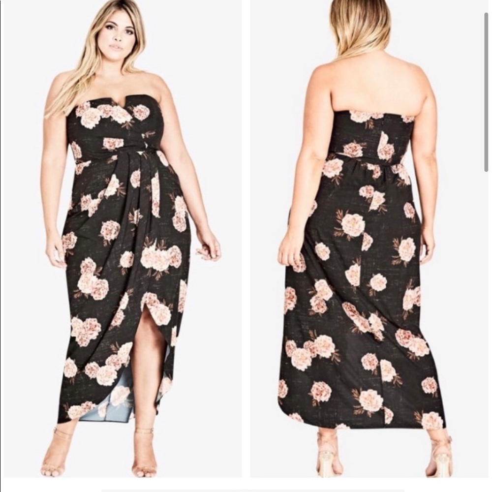 City chic size L plus ( size 20) vintage rose maxi dress.